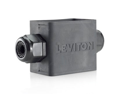 Leviton Portable Outlet Box 1-Gang Standard Depth Feed-Thru Style Cable Diameter 0.590 Inch-1.000 Inch Black (3059F-2E)