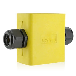 Leviton Portable Outlet Box 1-Gang Extra Deep Feed-Thru Style Cable Diameter 0.590 Inch - 1.000 Inch Yellow (3099F-2Y)