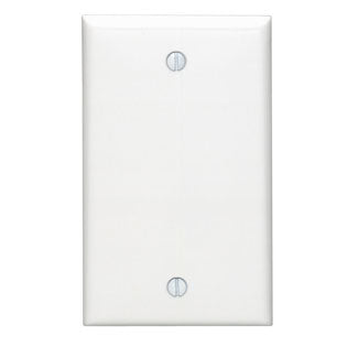 Leviton 1-Gang No Device Blank Wall Plate Standard Size Thermoplastic Nylon Box Mount White (80714-W)
