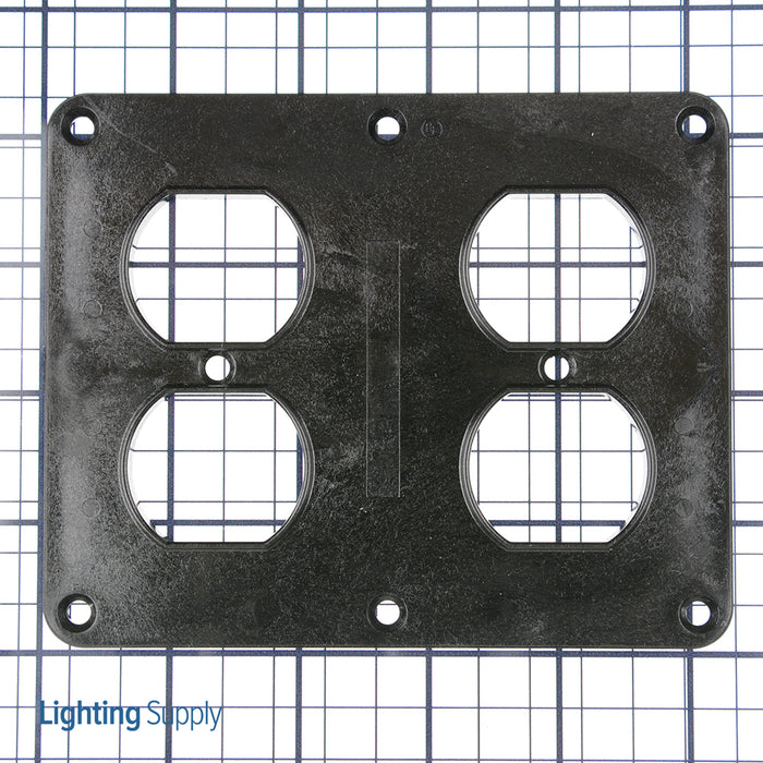 Leviton 2 Duplex Receptacle Cover Plate Black (3260-E)