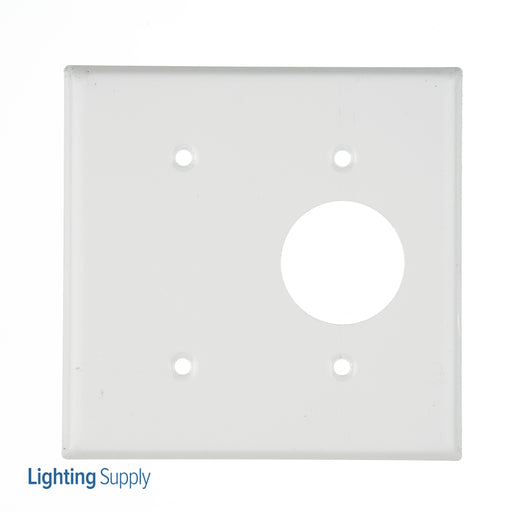 Leviton 2-Gang 1-Blank 1-Single 1.406 Inch Diameter Device Combination Wall Plate Standard Size Painted Metal Strap Mount White (88085)