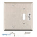 Leviton 2-Gang 1-Toggle 1-Blank Device Combination Wall Plate Standard Size 302 Stainless Steel Strap Mount (84006-40)