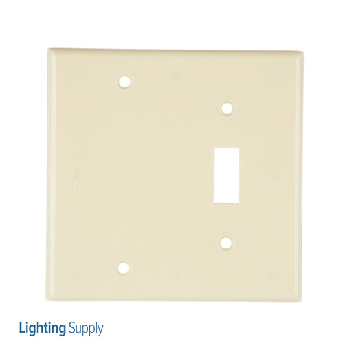 Leviton 2-Gang 1-Toggle 1-Blank Device Combination Wall Plate Standard Size Thermoset Box Mount Ivory (86006)