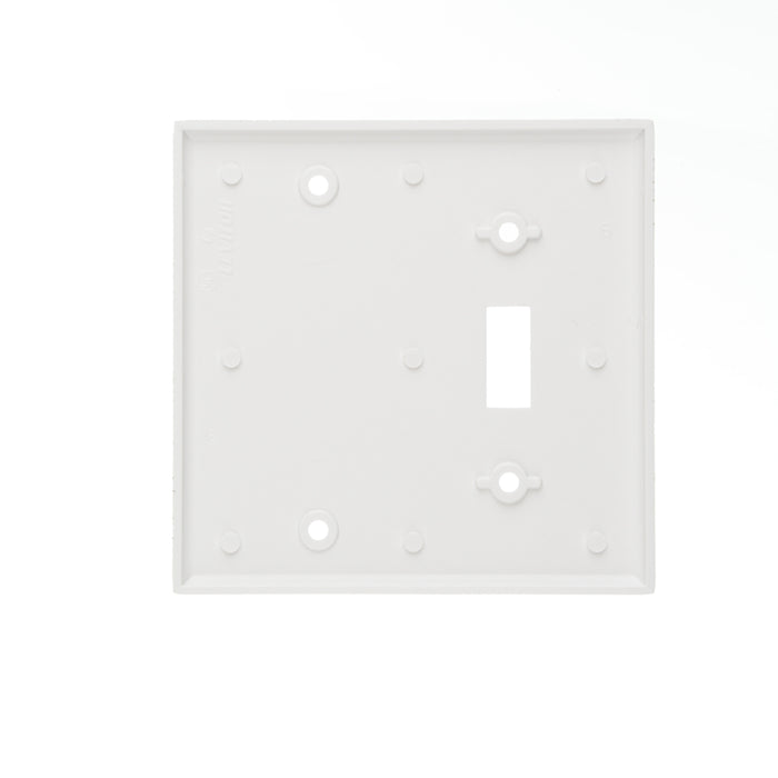 Leviton 2-Gang 1-Toggle 1-Blank Device Combination Wall Plate Standard Size Thermoset Box Mount White (88006)