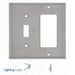 Leviton 2-Gang 1-Toggle 1-Decora/GFCI Device Combination Wall Plate Standard Size Thermoplastic Nylon Device Mount Gray (80707-GY)