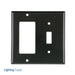 Leviton 2-Gang 1-Toggle 1-Decora/GFCI Device Combination Wall Plate Standard Size Thermoset Device Mount Black (80405-E)