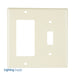 Leviton 2-Gang 1-Toggle 1-Decora/GFCI Device Combination Wall Plate Standard Size Thermoset Device Mount Ivory (80405-I)