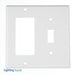 Leviton 2-Gang 1-Toggle 1-Decora/GFCI Device Combination Wall Plate Standard Size Thermoset Device Mount White (80405-W)