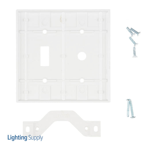 Leviton 2-Gang 1-Toggle 1-Telephone/Cable .406 Device Combination Wall Plate Standard Size Thermoset Strap Mount White (88077)