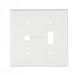 Leviton 2-Gang 1-Toggle 1-Telephone/Cable .406 Device Combination Wall Plate Standard Size Thermoset Strap Mount White (88077)