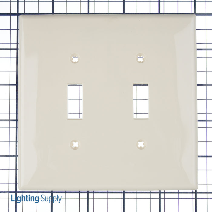 Leviton 2-Gang Midway Size Nylon Wall Plate 2-Toggle Light Almond (PJ2-T)