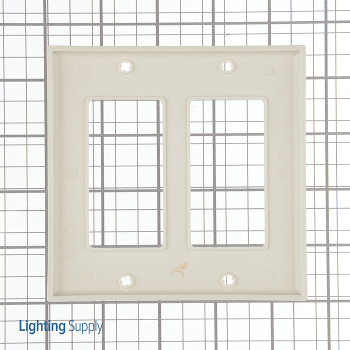 Leviton 2-Gang Standard Size Nylon Wall Plate/Faceplate 2-Decora Light Almond (80409-NT)