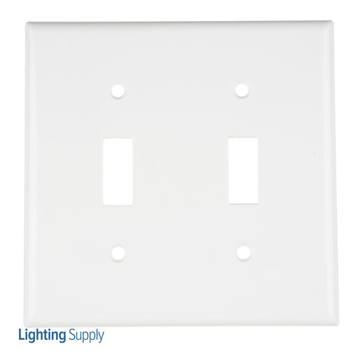 Leviton 2-Gang Toggle Device Switch Wall Plate Standard Size Thermoset Device Mount White (88009)