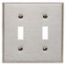 Leviton 2-Gang Toggle Device Switch Wall Plate Standard Size 430 Stainless Steel Device Mount Stainless Steel (84009)