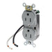 Leviton Duplex Receptacle Outlet Commercial Spec Grade Smooth Face 15 Amp 125V Pre-Wired Leads (Hot And Neutral) Gray (5040-CGY)