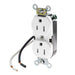 Leviton Duplex Receptacle Outlet Commercial Spec Grade Smooth Face 15 Amp 125V Pre-Wired Leads (Hot And Neutral) White (5040-CW)