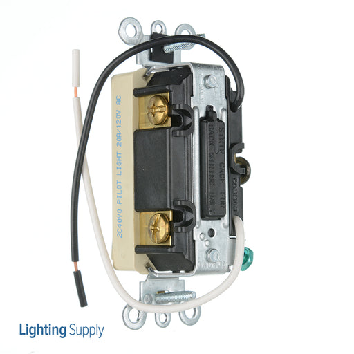 Leviton 20 Amp 120V Decora Plus Rocker Pilot Light Illuminated On Requires Neutral 3-Way AC Quiet Switch Commercial Spec Grade Ivory (5638-2I)