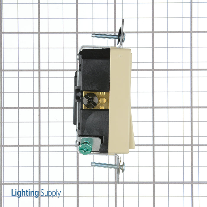 Leviton 20 Amp 120/277V Decora Plus Rocker 3-Way AC Quiet Switch Commercial Spec Grade Self Grounding Back And Side Wired Ivory (5623-2I)