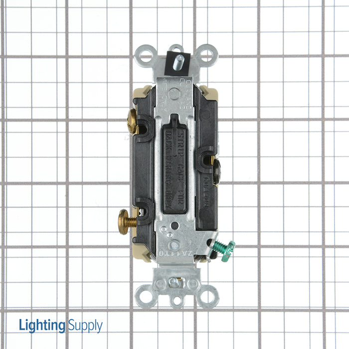 Leviton 20 Amp 120/277V Decora Plus Rocker 3-Way AC Quiet Switch Commercial Spec Grade Self Grounding Back And Side Wired Ivory (5623-2I)