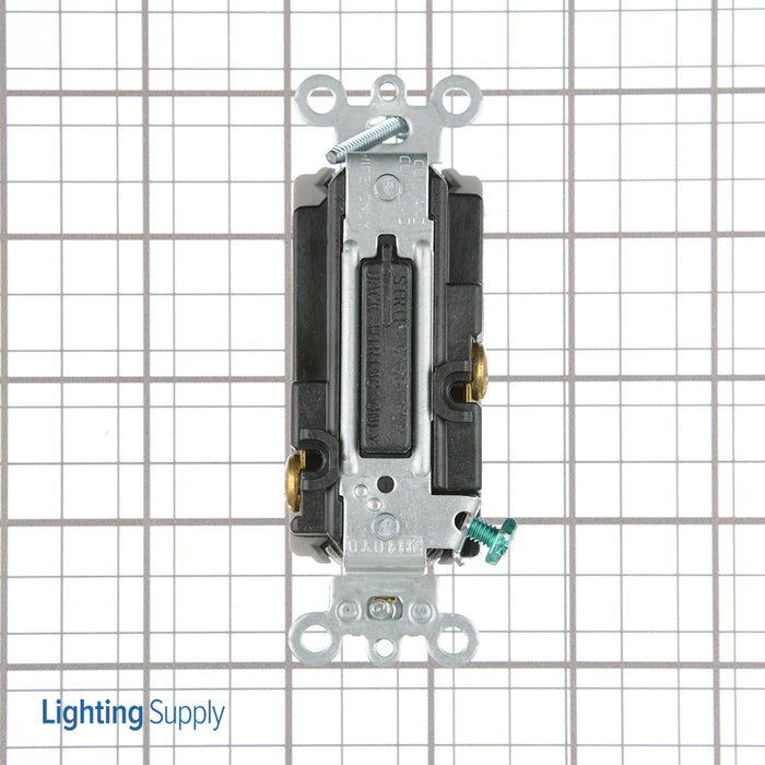 Leviton 20 Amp 120/277V Decora Plus Rocker Single-Pole AC Quiet Switch Commercial Spec Grade Self Grounding Back And Side Wire Gray (5621-2GY)