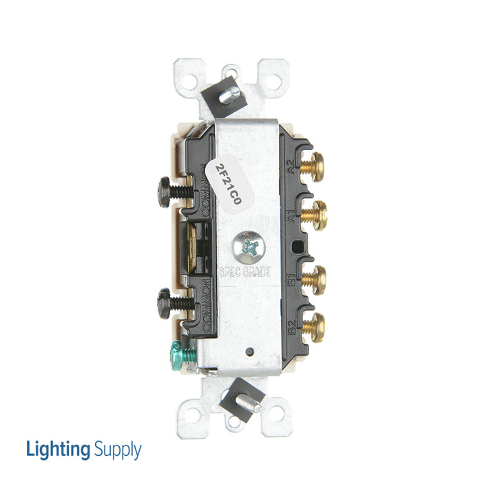 Leviton 20 Amp 120/277V Decora 3-Way/3-Way AC Combination Switch Commercial Grade Grounding Side Wired Light Almond (5640-T)