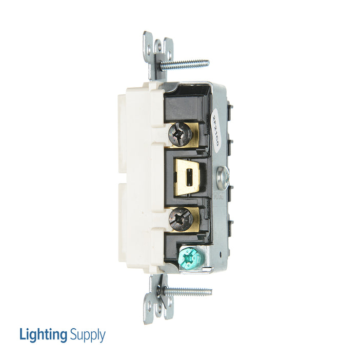 Leviton 20 Amp 120/277V Decora 3-Way/3-Way AC Combination Switch Commercial Grade Grounding Side Wired Light Almond (5640-T)