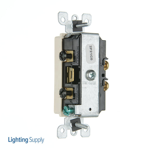 Leviton 20 Amp 120/277V Decora Single-Pole/Single-Pole AC Combination Switch Commercial Grade Grounding Side Wired Light Almond (5627-T)