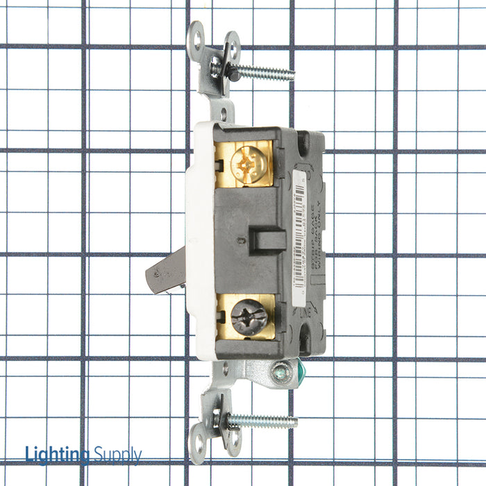 Leviton 20 Amp 120/277V Toggle Double-Pole AC Quiet Switch Commercial Spec Grade Grounding Side Wired Brown (CS220-2)