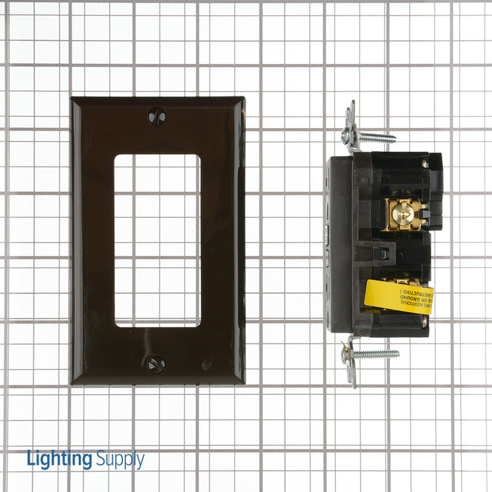 Leviton 20 Amp 125V Dual Function AFCI/GFCI Receptacle 20 Amp Feed-Through Tamper-Resistant Monochromatic Back And Side Wire Brown (AGTR2)