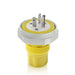 Leviton 20 Amp 125V NEMA 5-20P 2P 3W Plug Straight Blade Industrial Grade Grounding Rhino-Hide Yellow (LNR80-3Y)