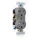 Leviton Duplex Receptacle Outlet Commercial Spec Grade Two Outlets Marked Controlled Tamper-Resistant Smooth Face 20 Amp Gray (TBR20-S2G)