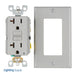 Leviton 20 Amp 125V Receptacle/Outlet 20 Amp Feed-Through Self-Test SmartlockPro Slim GFCI Monochromatic Gray (GFNT2-GY)