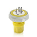 Leviton 20 Amp 250V NEMA 6-20P 2P 3W Plug Straight Blade Industrial Grade Grounding Rhino-Hide Yellow (LNR80-4Y)