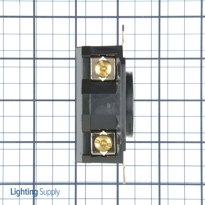 Leviton 20 Amp 250V 3-Phase NEMA L15-20R 3P 4W Flush Mount Locking Receptacle Industrial Grade Grounding V-0-MAX Black (2420)