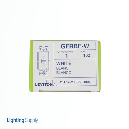 Leviton 20 Amp Feed Through 125V Receptacle/Outlet Self-Test SmartlockPro Slim Blank GFCI Monochromatic Back And Side Wired White (GFRBF-W)