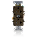 Leviton Duplex Receptacle Outlet Heavy-Duty Industrial Spec Grade Tamper-Resistant Smooth Face 20 Amp 125V Back Or Side Wire Brown (T5362)