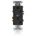 Leviton Duplex Receptacle Outlet Heavy-Duty Industrial Spec Grade Tamper-Resistant Smooth Face 20 Amp 125V Back Or Side Wire Black (T5362-E)