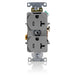 Leviton Duplex Receptacle Outlet Heavy-Duty Industrial Spec Grade Tamper-Resistant Smooth Face 20 Amp 125V Back Or Side Wire Gray (T5362-GY)