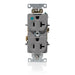Leviton Duplex Receptacle Outlet Heavy-Duty Hospital Grade Indented Face 20 Amp 125V Back Or Side Wire NEMA 5-20R 2-Pole 3-Wire Gray (C8300-GY)