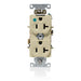 Leviton Duplex Receptacle Outlet Heavy-Duty Hospital Grade Indented Face 20 Amp 125V Back Or Side Wire NEMA 5-20R 2-Pole 3-Wire Ivory (C8300-I)