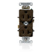 Leviton Duplex Receptacle Outlet Heavy-Duty Industrial Spec Grade Indented Face 20 Amp 125V Back Or Side Wire NEMA 5-20R Brown (C5362)