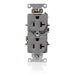 Leviton Duplex Receptacle Outlet Heavy-Duty Industrial Spec Grade Indented Face 20 Amp 125V Back Or Side Wire NEMA 5-20R Gray (C5362-GY)