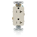 Leviton Decora Plus Duplex Receptacle Outlet Heavy-Duty Industrial Spec Grade Tamper-Resistant Smooth Face 20 Amp 125V Light Almond (TDR20-T)