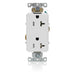 Leviton Decora Plus Duplex Receptacle Outlet Heavy-Duty Industrial Spec Grade Tamper-Resistant Smooth Face 20 Amp 125V White (TDR20-W)