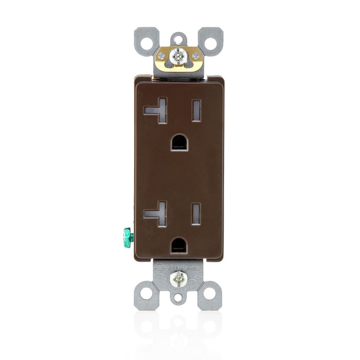Leviton Ultrasonically Welded 20A Tamper-Resistant Decora Duplex Receptacle/Outlet Residential Grade NEMA 5-20R Side Wired Only (T5825)