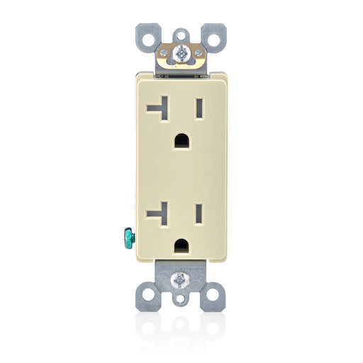 Leviton Ultrasonically Welded 20A Tamper-Resistant Decora Duplex Receptacle/Outlet Residential Grade NEMA 5-20R Side Wired Only (T5825-I)