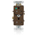 Leviton Duplex Receptacle Outlet Heavy-Duty Hospital Grade Tamper-Resistant Smooth Face 20 Amp 125V Back Or Side Wire NEMA 5-20R Brown (T8300)