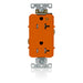 Leviton Decora Plus Isolated Ground Duplex Receptacle Outlet Heavy-Duty Industrial Spec Grade Tamper-Resistant 20A 125V Back Or Side Wire Orange (T1636-IG)
