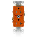 Leviton Isolated Ground Duplex Receptacle Outlet Heavy-Duty Industrial Spec Grade Tamper-Resistant Smooth Face 20 Amp 125V Orange (T5362-IG)