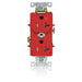 Leviton Isolated Ground Duplex Receptacle Outlet Heavy-Duty Industrial Spec Grade Tamper-Resistant Smooth Face 20 Amp 125V Red (T5362-IGR)